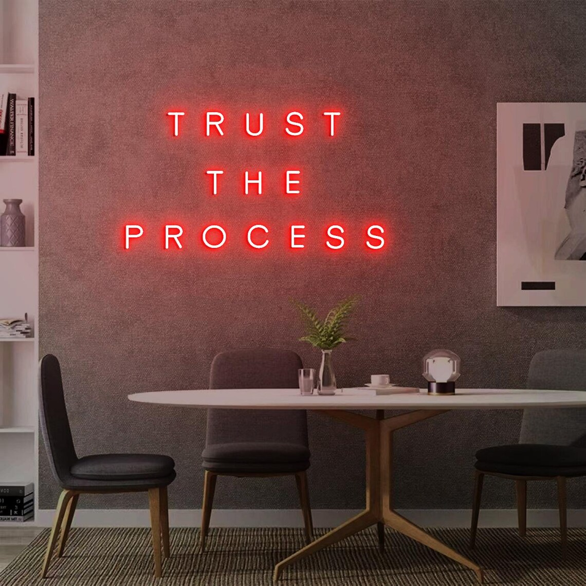 Home Decor Quotes Ideas - Trust the Process Neon Sign for
