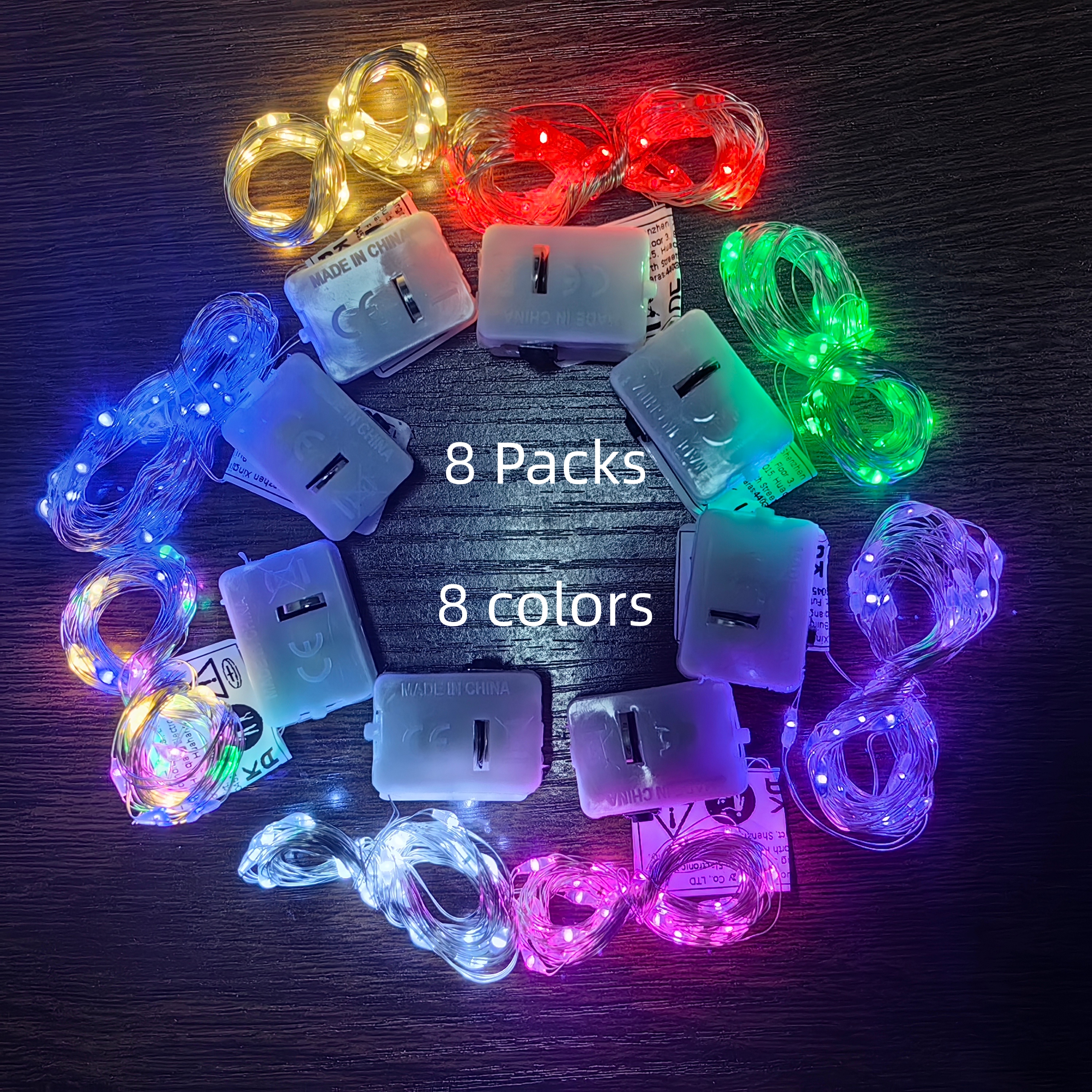 Fairy Lights Bedroom - 8Pcs 8colors Fairy Lights String Button