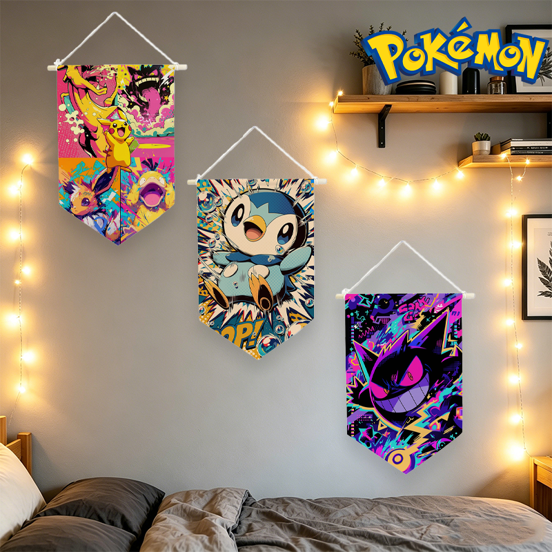Home Decor Wall Pictures - Pokemons Hanging Cloth Anime Print Wall