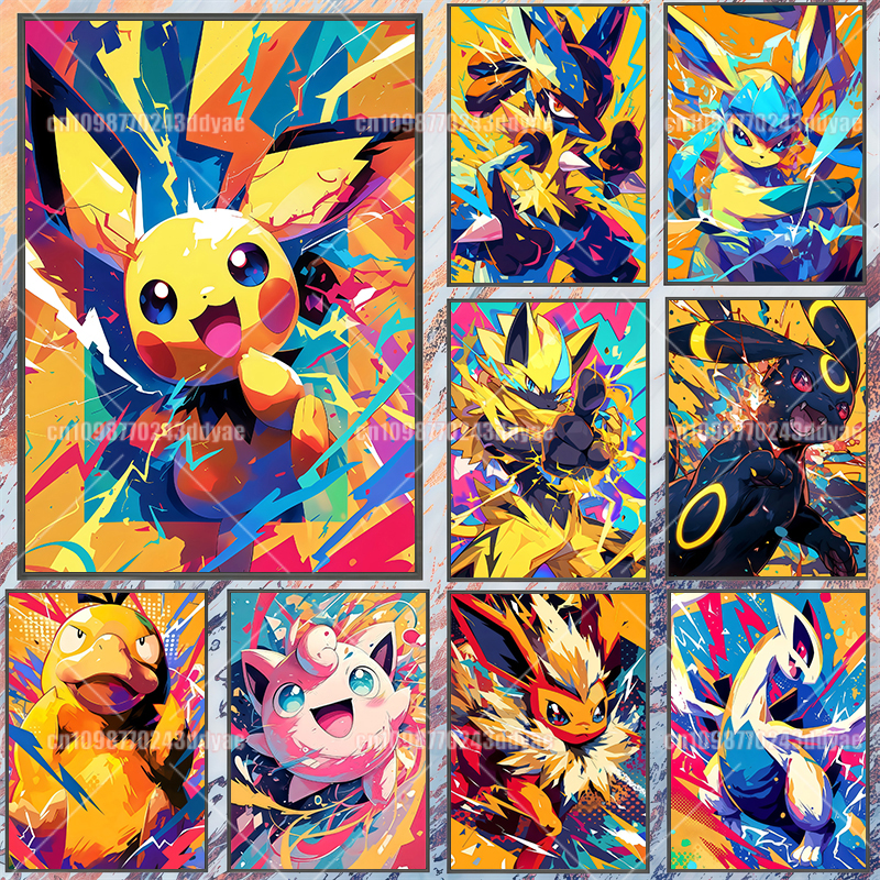 Home Decor Wall Pictures - Anime Pokemon Canvas Painting Pikachu Eevee