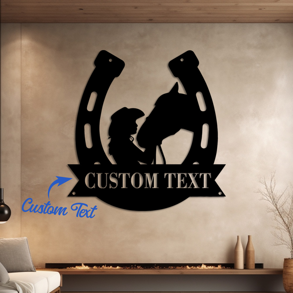 Home Decor Wall Pictures - 1pc Fashion Customized Horseshoe Wall Metal