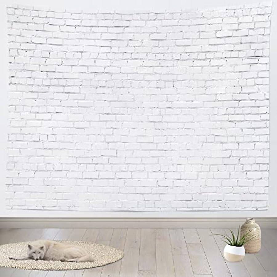 Home Decor Pt - White Brick Wall Tapestry - King