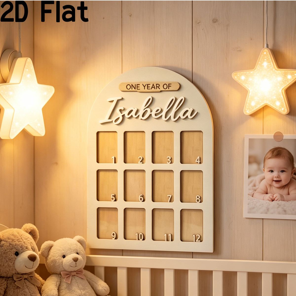 Home Decor Com - 1Pc Custom Photo Record Board Wooden