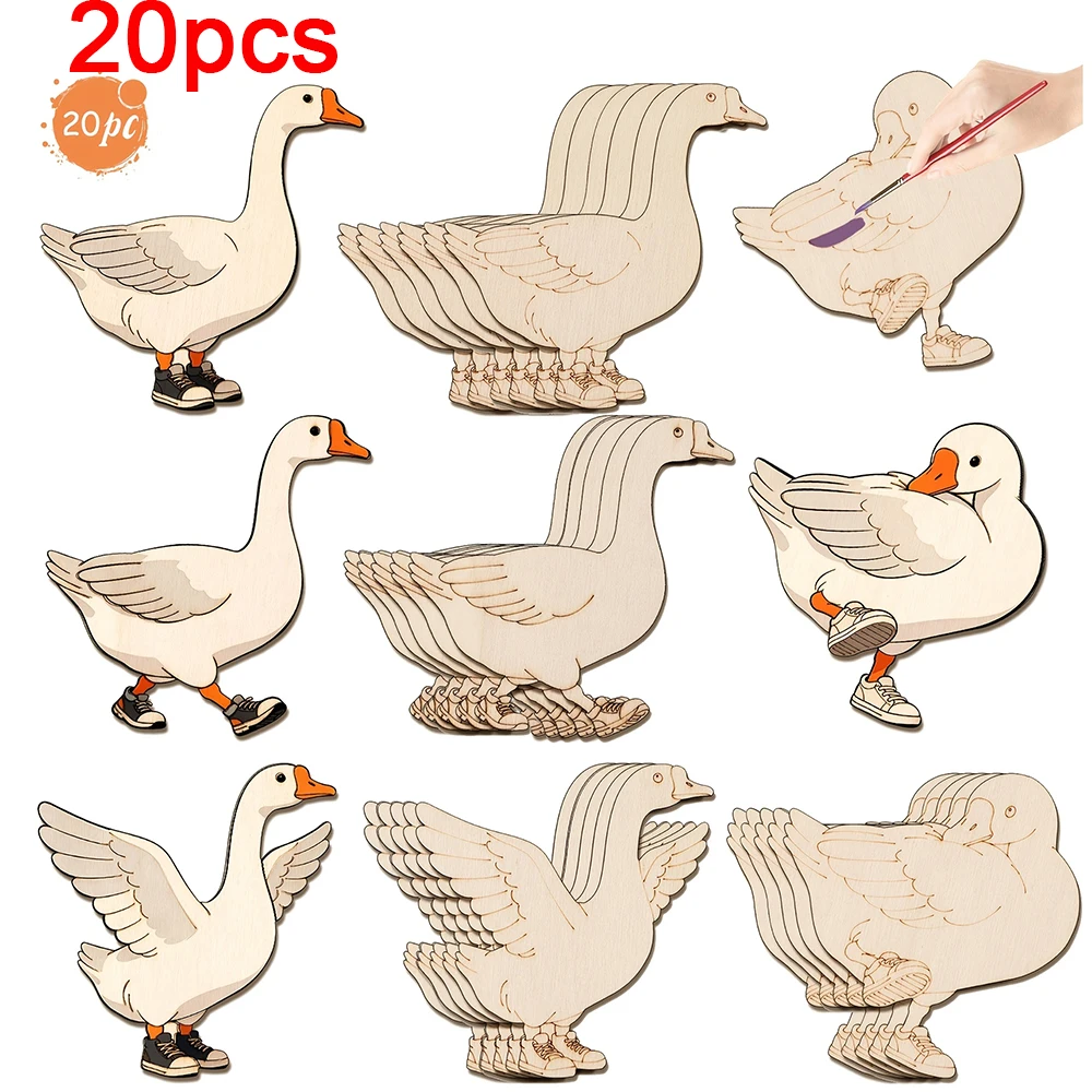 Home Decor In - 20pcs Unfinished Wooden Craft Set 4-Types