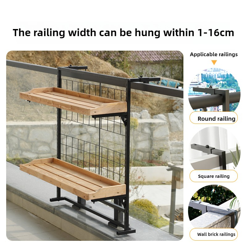Wood Tiered Balcony Railing Pl - đánh giá và giá Succulent Planter Pot