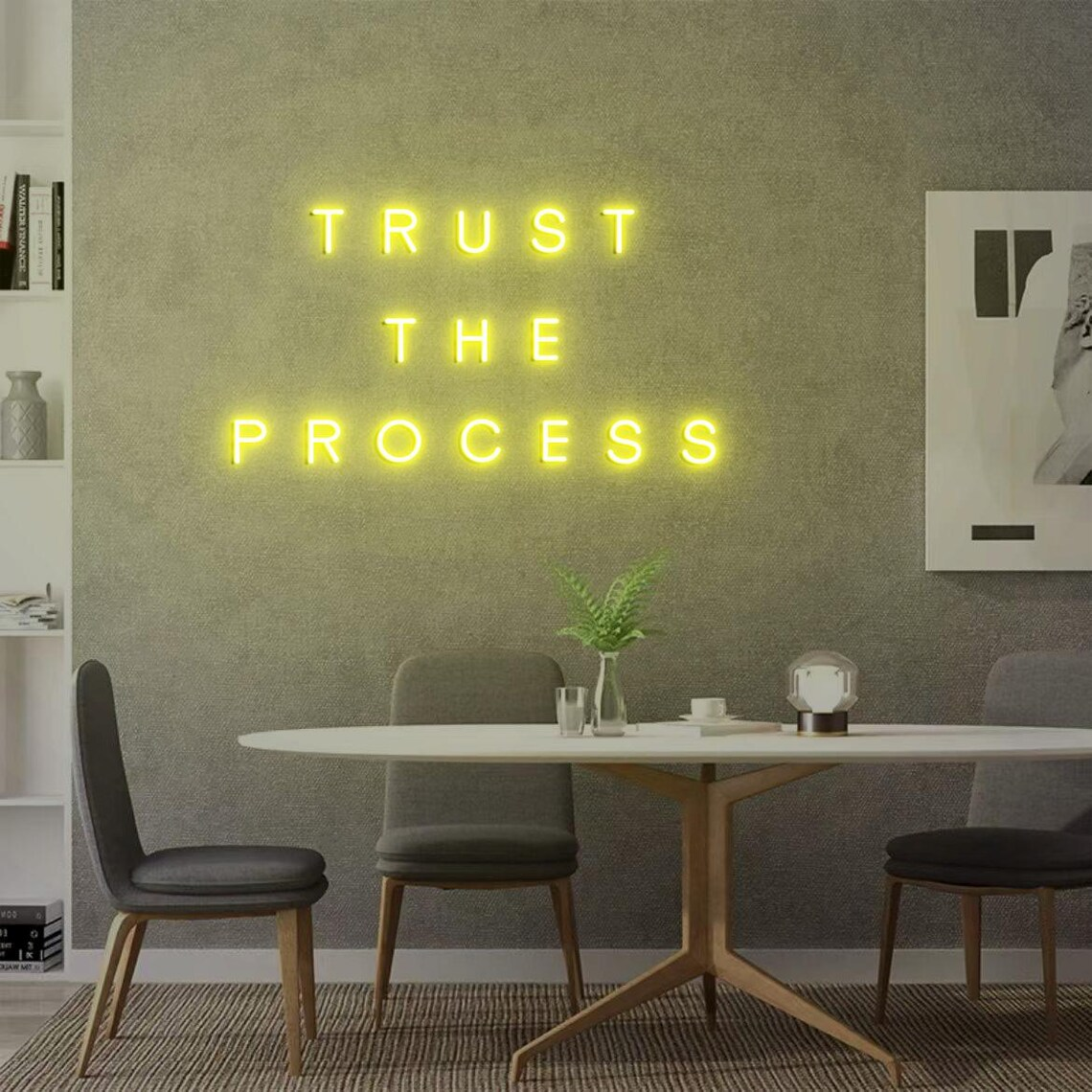Trust the Process Neon Sign fo - đánh giá và giá Home Decor Quotes Ideas