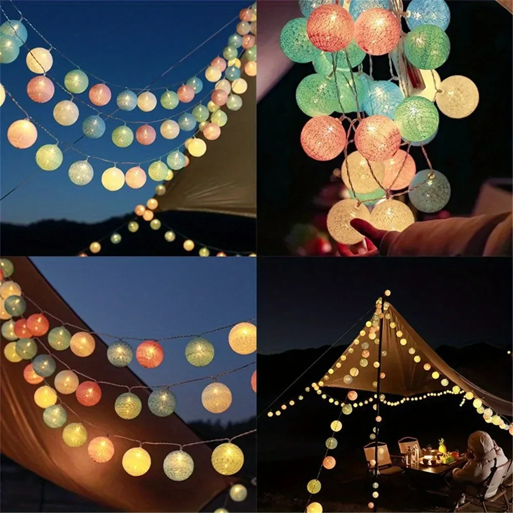 Halloween Cotton Garland Balls - đánh giá và giá Fairy Lights Bedroom