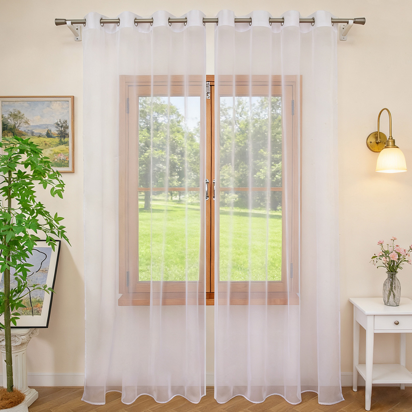 1PC White filter curtains soli - đánh giá và giá Home Decor Pt