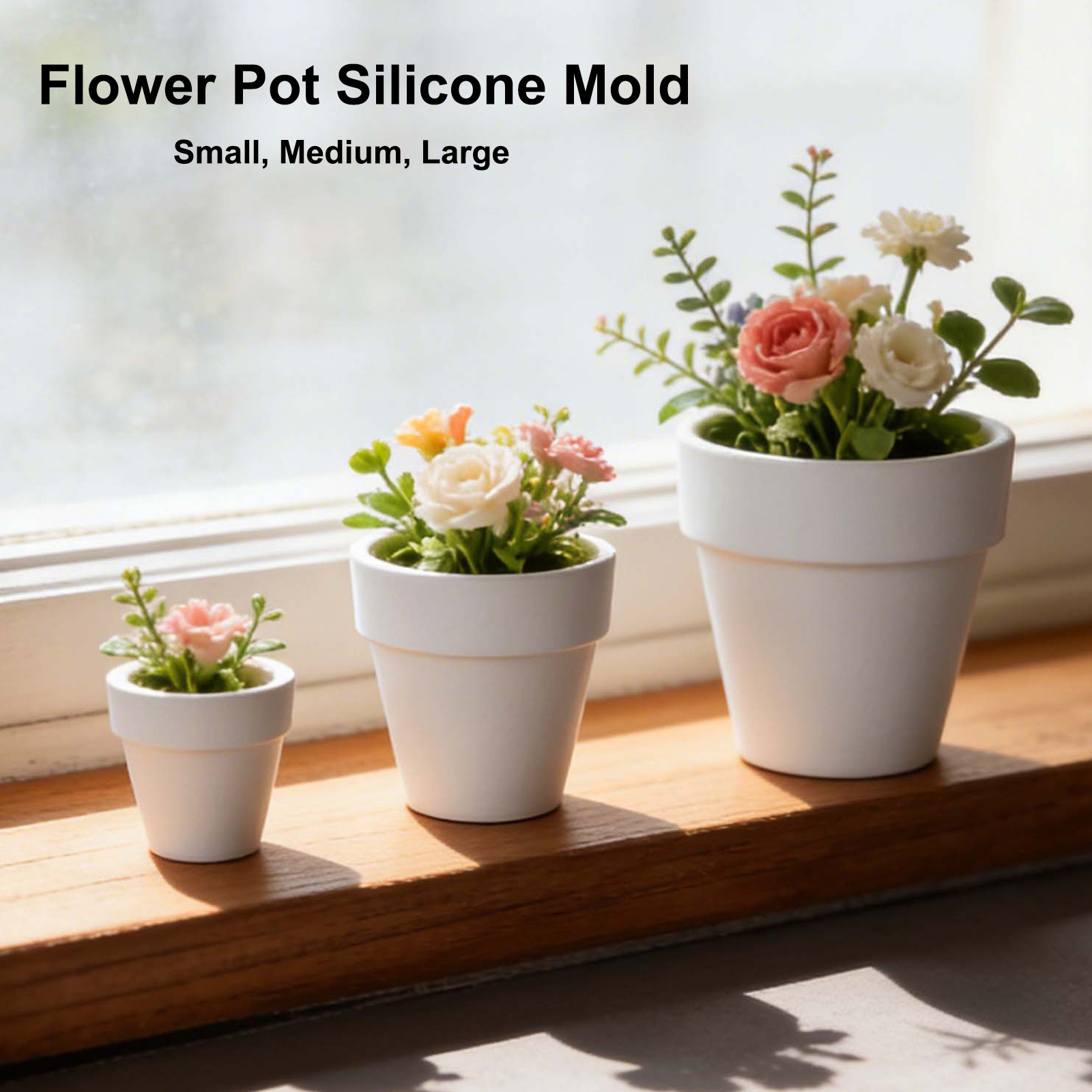 Flower Pot Silicone Molds, 3Pc - đánh giá và giá Succulent Planter Pot