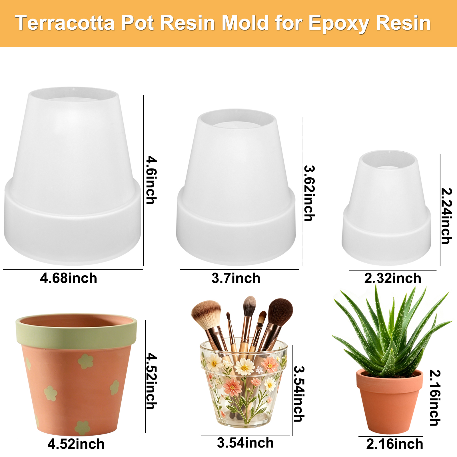 Flower Pot Silicone Molds, 3Pc - đánh giá và giá Succulent Planter Pot