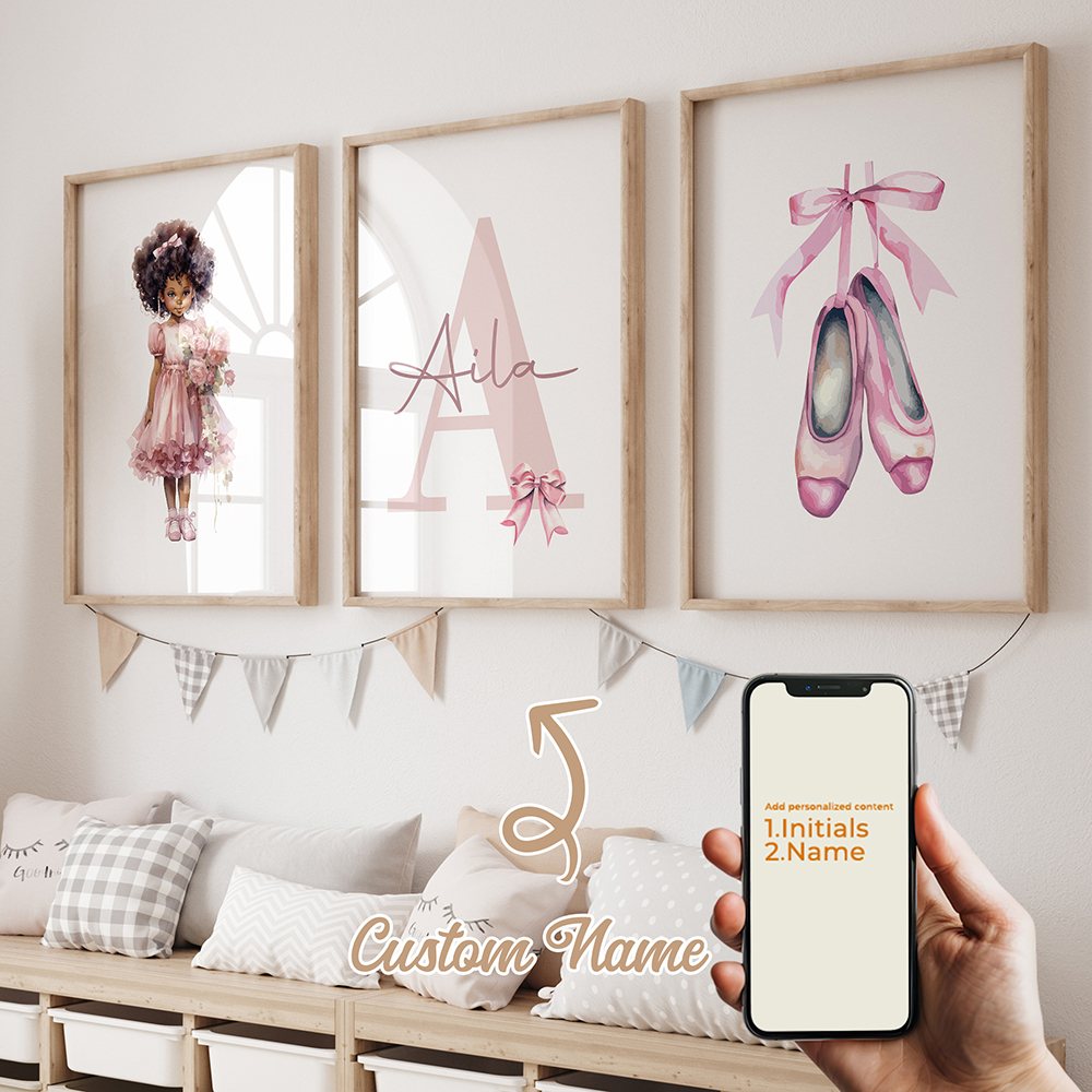 3pcs Personalized Custom Name  - đánh giá và giá Home Decor Wall Pictures