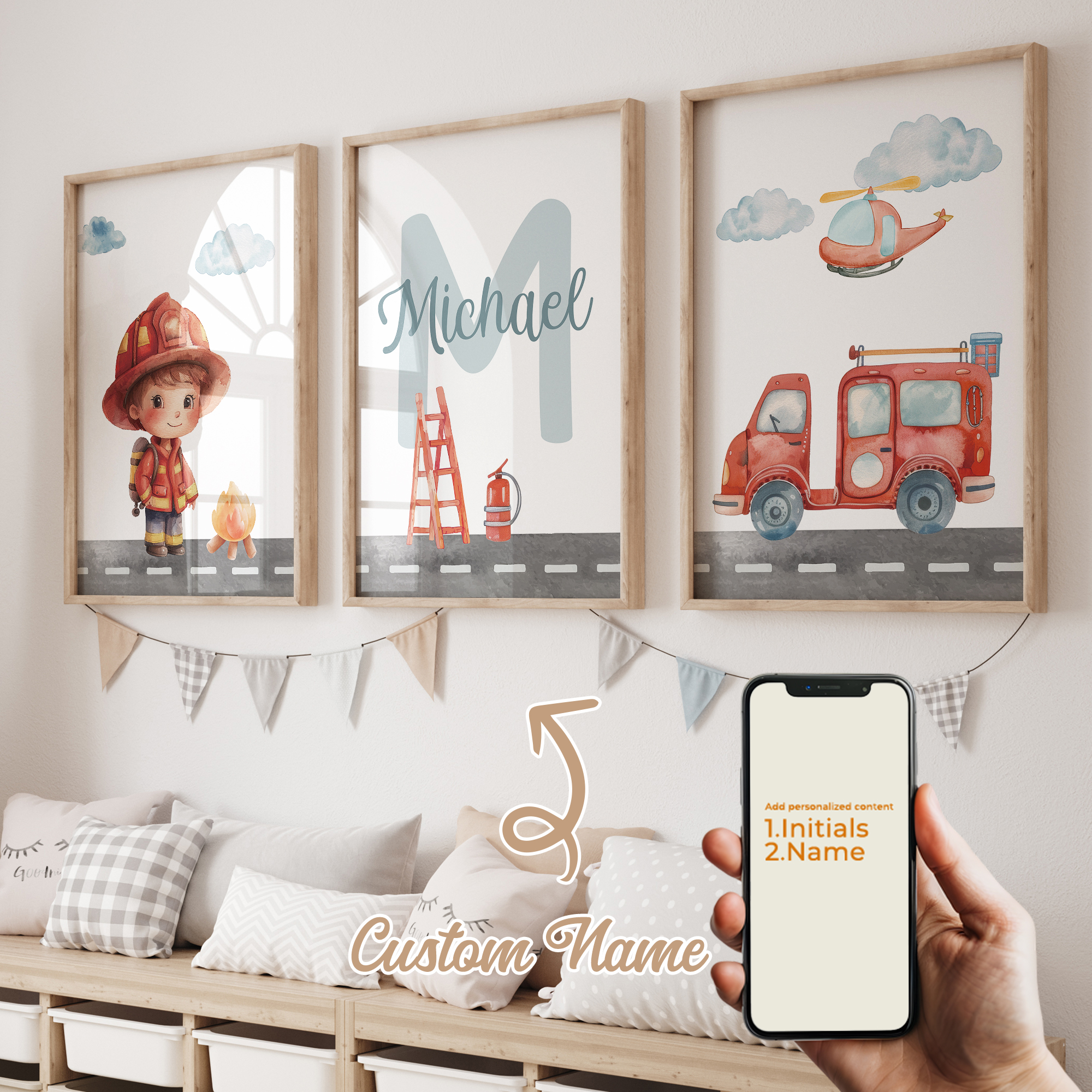 3pcs Personalized Custom Name  - đánh giá và giá Home Decor Wall Pictures