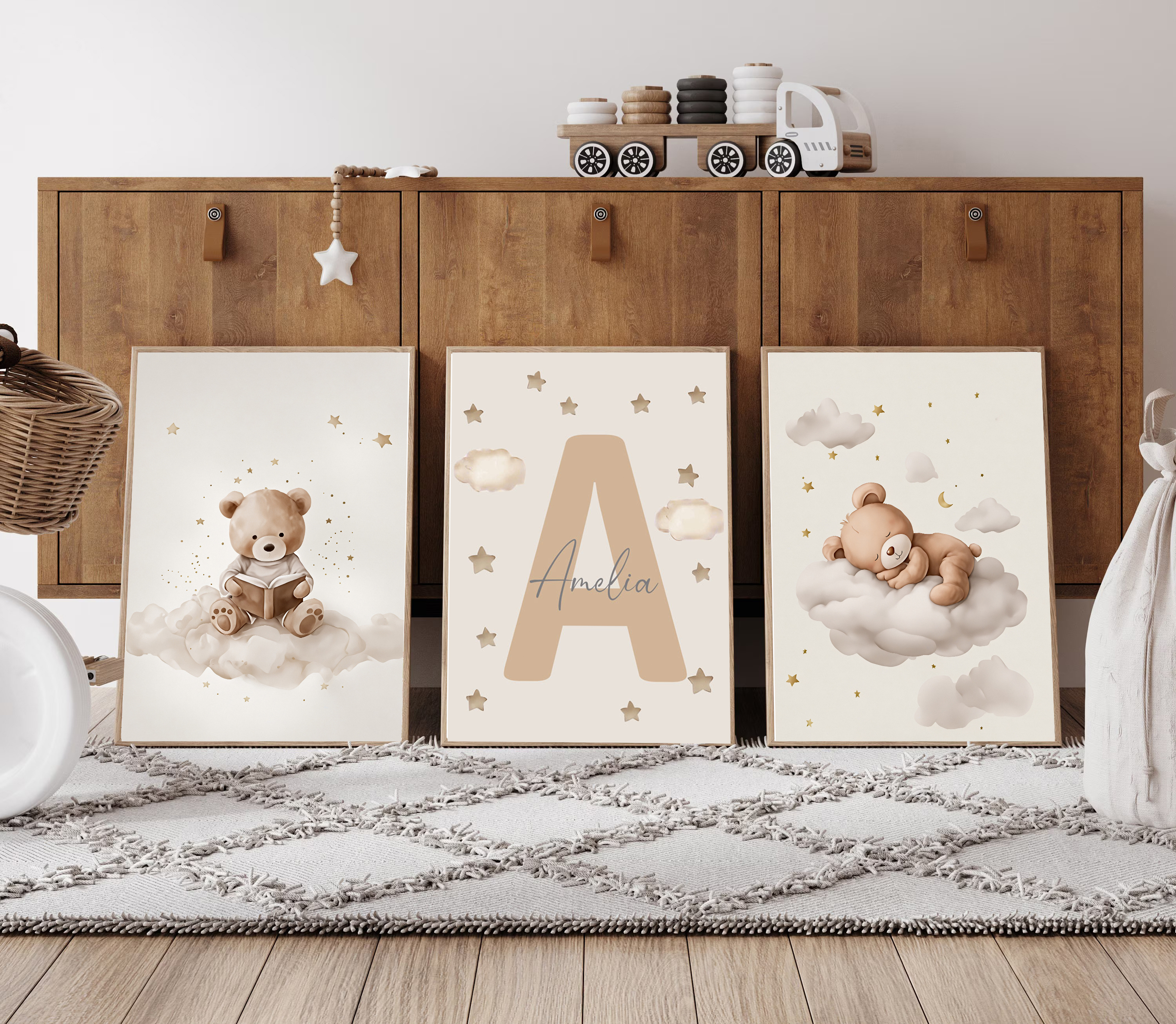 3pcs/set Bohemian Teddy Bear A - đánh giá và giá Home Decor Wall Pictures