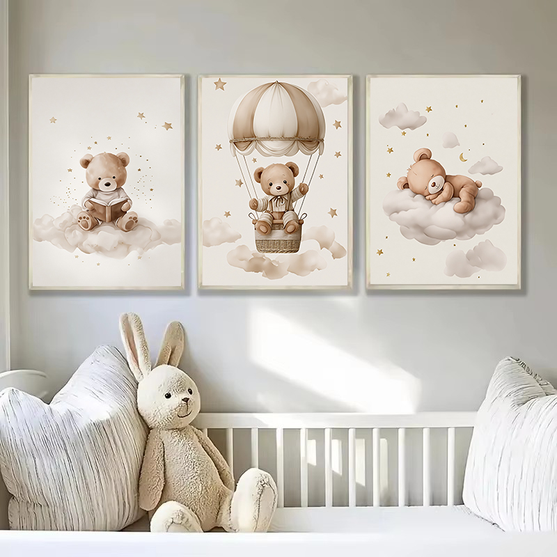 3pcs/set Bohemian Teddy Bear A - đánh giá và giá Home Decor Wall Pictures