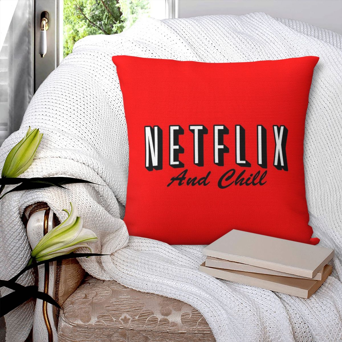 Netflix And Chill Red Square P - đánh giá và giá Home Decor Netflix